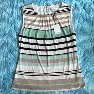 Calvin Klein Pleat Front Striped Women’s Tank